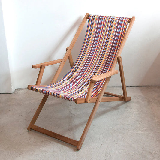 Teak Deckchair with Arms Tom Multi Synthetic