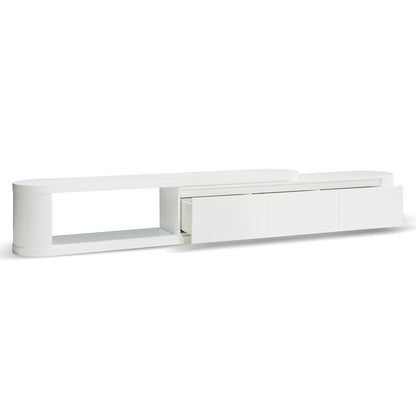 CTV10213-CN Extendable TV Entertainment Unit - Full White Oak