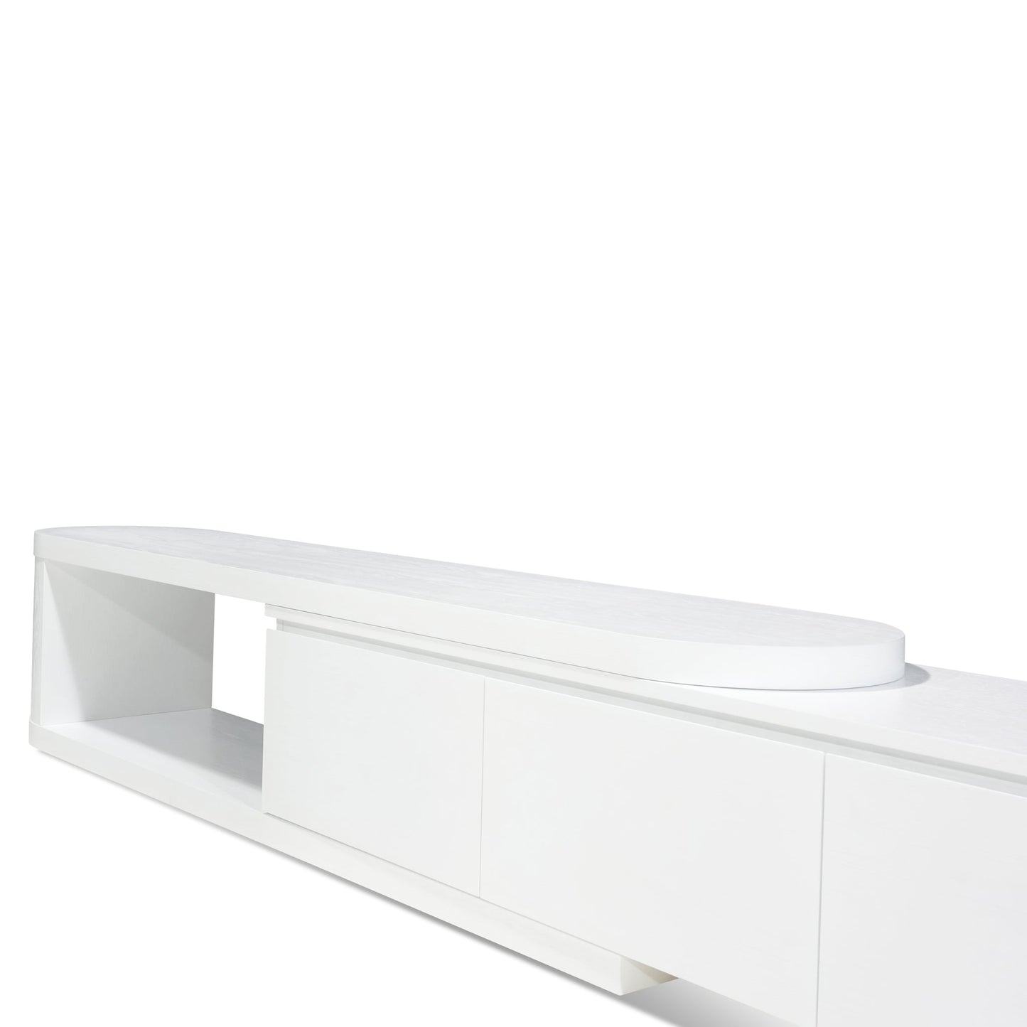 CTV10213-CN Extendable TV Entertainment Unit - Full White Oak