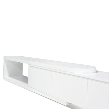 CTV10213-CN Extendable TV Entertainment Unit - Full White Oak