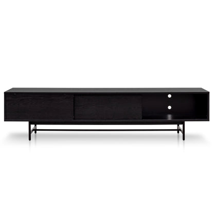 2.1m Wooden Entertainment TV Unit - Full Black