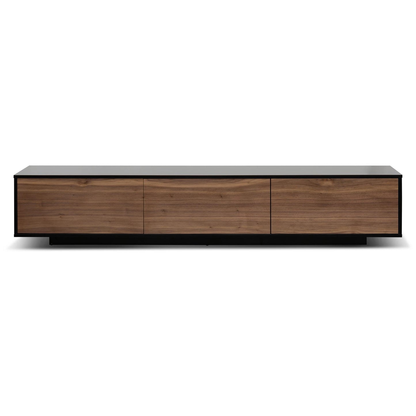 CTV6600-BB 2.3m Wooden Entertainment Unit - Black with Walnut Drawers