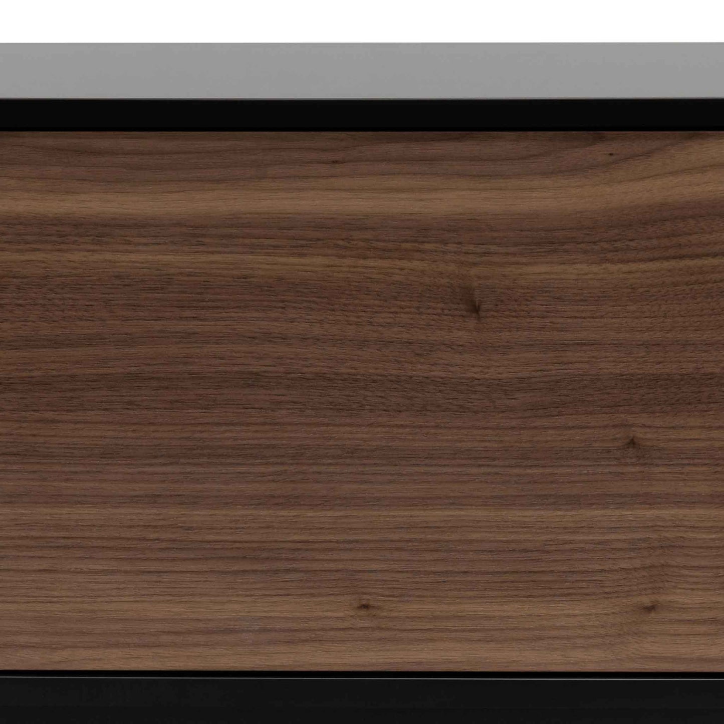 2.3m Wooden Entertainment Unit - Black with Walnut Drawers