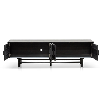 1.8m Wooden TV Entertainment Unit - Black