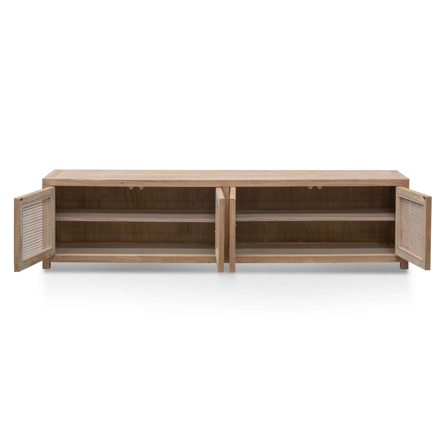 CTV6700 2m TV Entertainment Unit - Natural with Rattan Doors