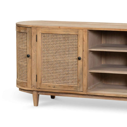Obrien 2.1m Sideboard Unit - Natural with Rattan Doors