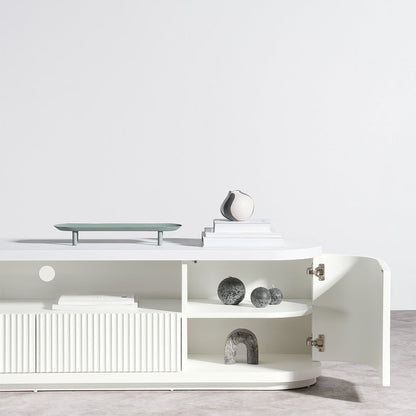 2m Veneer Top Entertainment TV Unit - Two Tone White