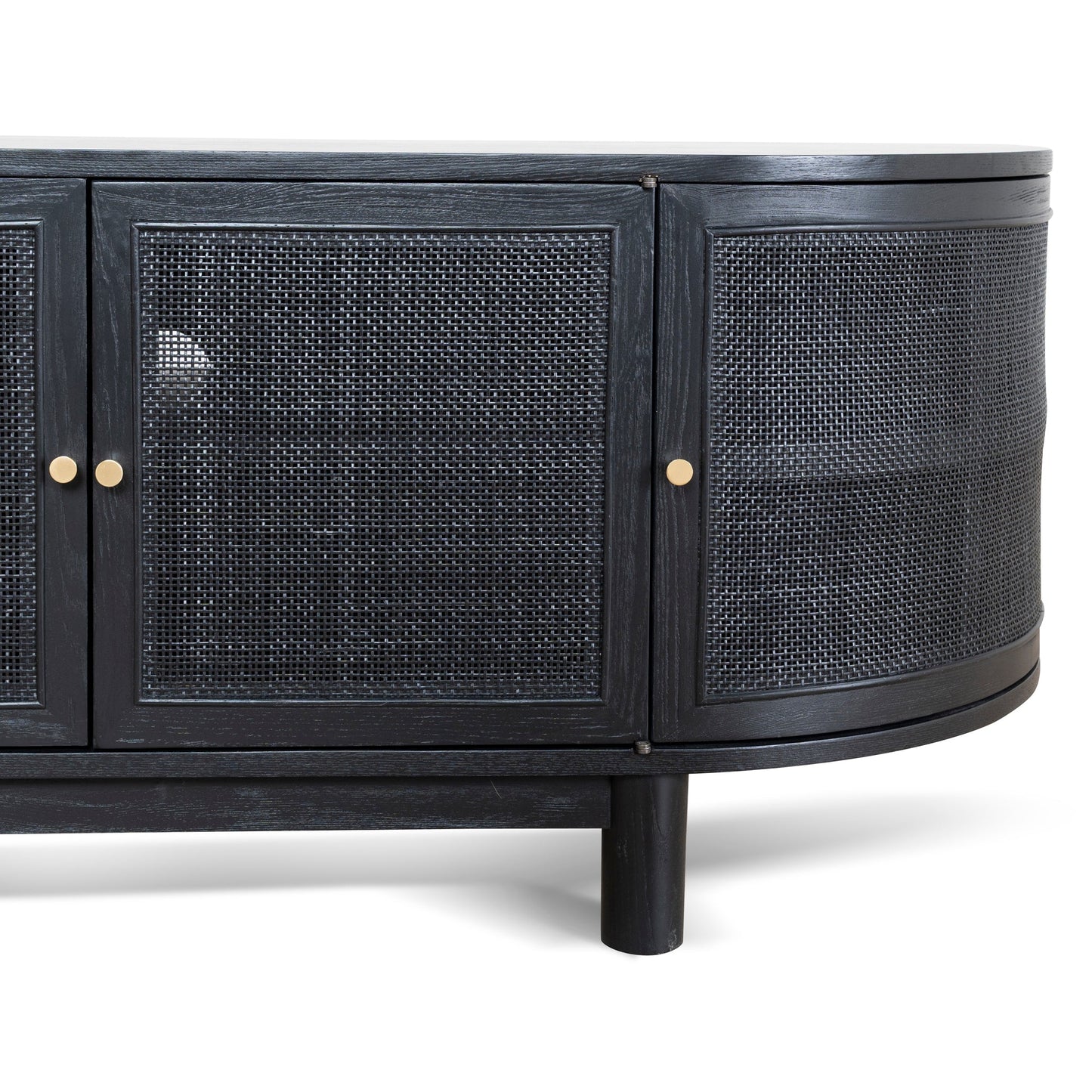 CTV8290-NI 2.2m Rattan Doors TV Entertainment unit - Full Black