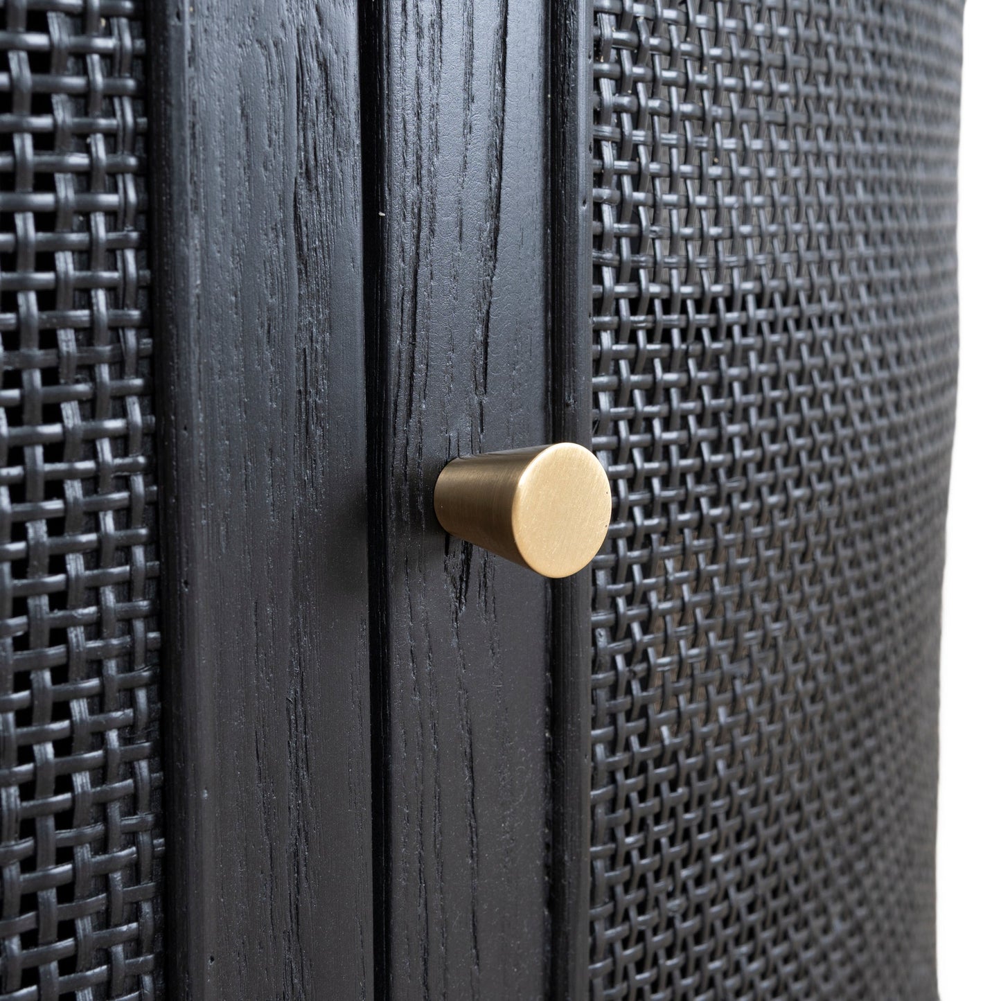 CTV8290-NI 2.2m Rattan Doors TV Entertainment unit - Full Black