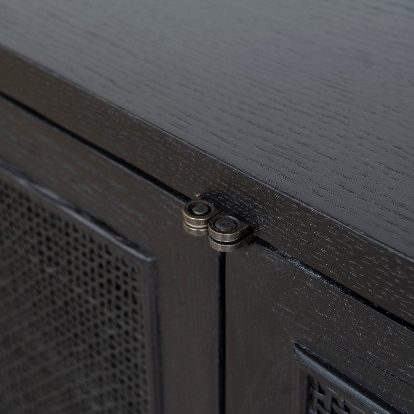 CTV8290-NI 2.2m Rattan Doors TV Entertainment unit - Full Black