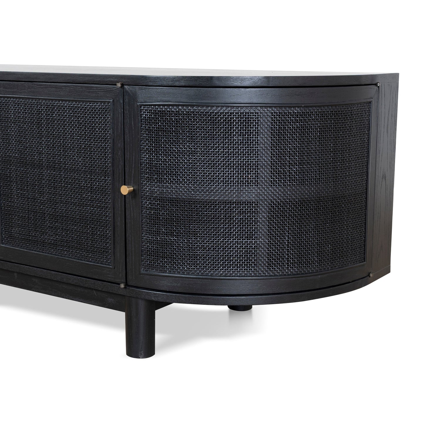 CTV8290-NI 2.2m Rattan Doors TV Entertainment unit - Full Black