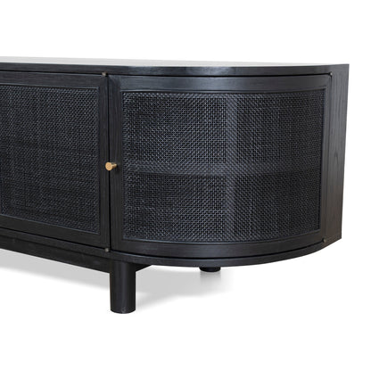 CTV8290-NI 2.2m Rattan Doors TV Entertainment unit - Full Black