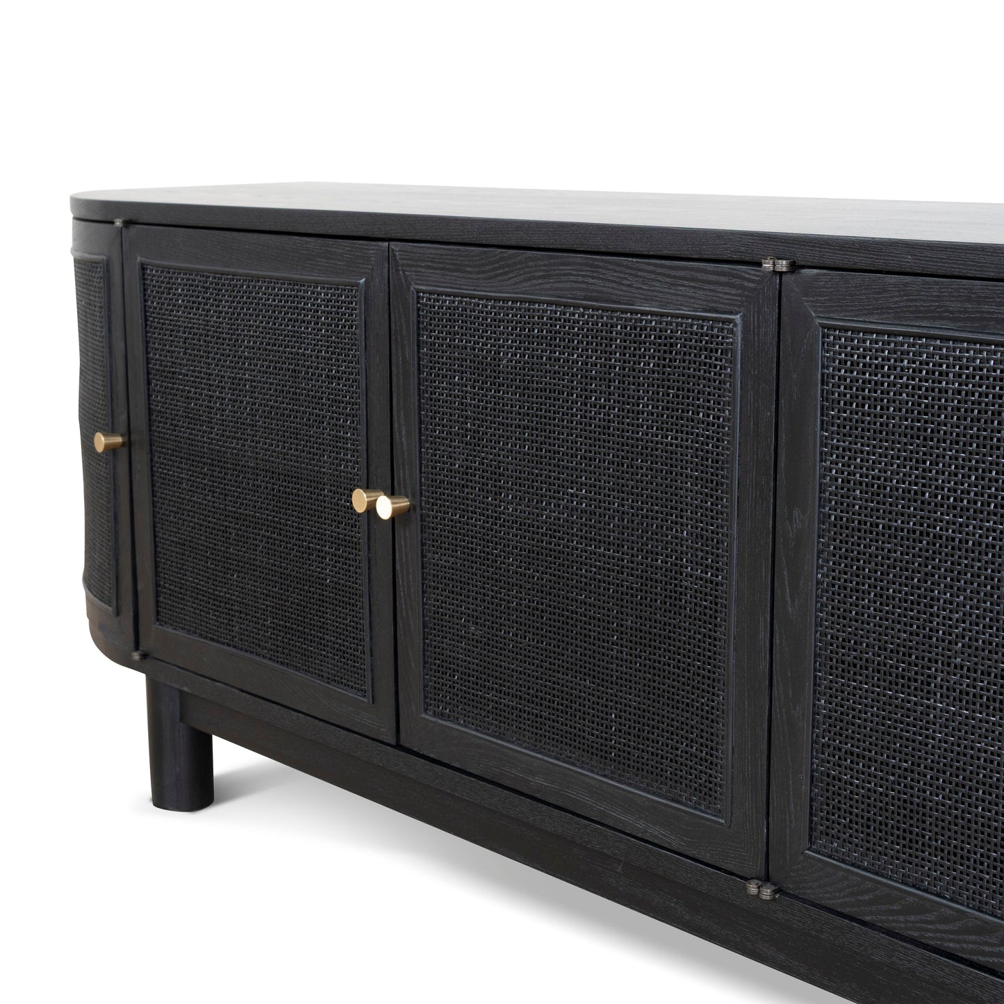 CTV8290-NI 2.2m Rattan Doors TV Entertainment unit - Full Black