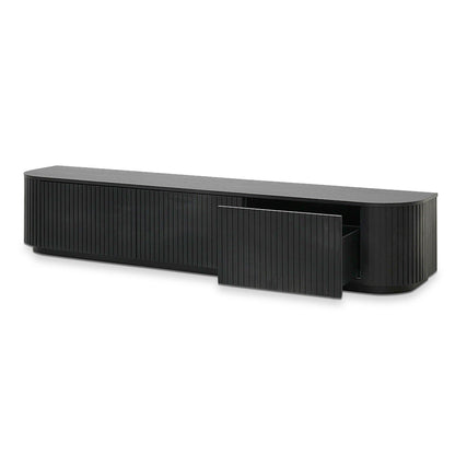 2.4m TV Unit - Full Black Oak