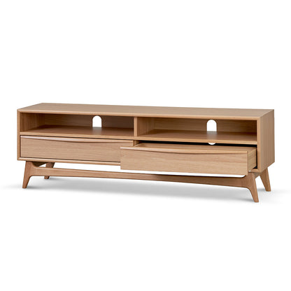 1.5m Narrow TV Entertainment Unit - Natural Oak