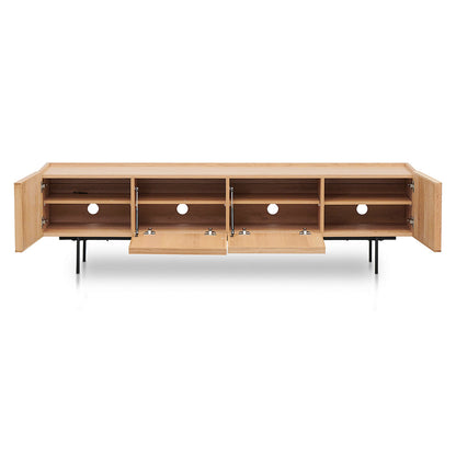 2m Wooden TV Entertainment Unit - Natural