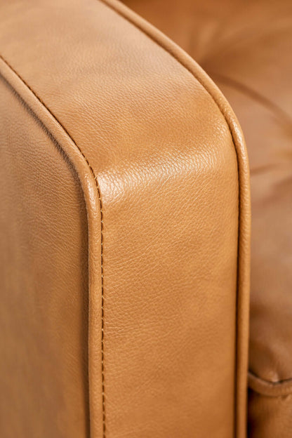 Tan Stockholm Faux Leather Reversible Chaise Sofa