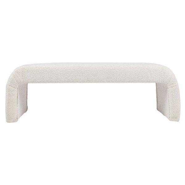 The Curve Bench Ottoman - White Boucle
