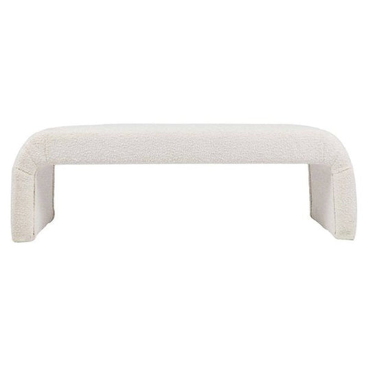 The Curve Bench Ottoman - White Boucle