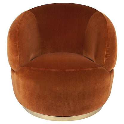 Tubby Swivel Arm Chair - Caramel Velvet