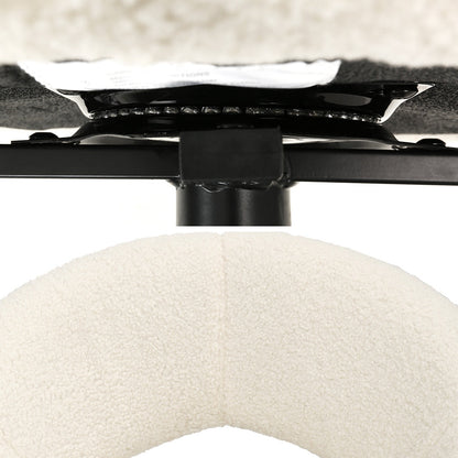 Artiss Dining Chairs Swivel Base Beige Boucle Sherpa Set of 2