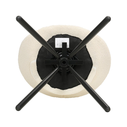 Artiss Dining Chairs Swivel Base Beige Boucle Sherpa Set of 2