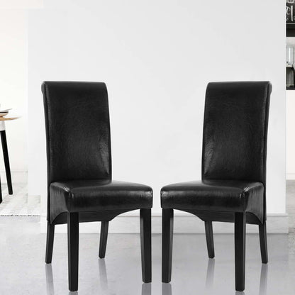 Artiss Dining Chairs Set of 2 Leather Parsons Chair Black