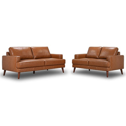 Nepean Leather 3 Seater + 2 Seater Sofa Set - Tan