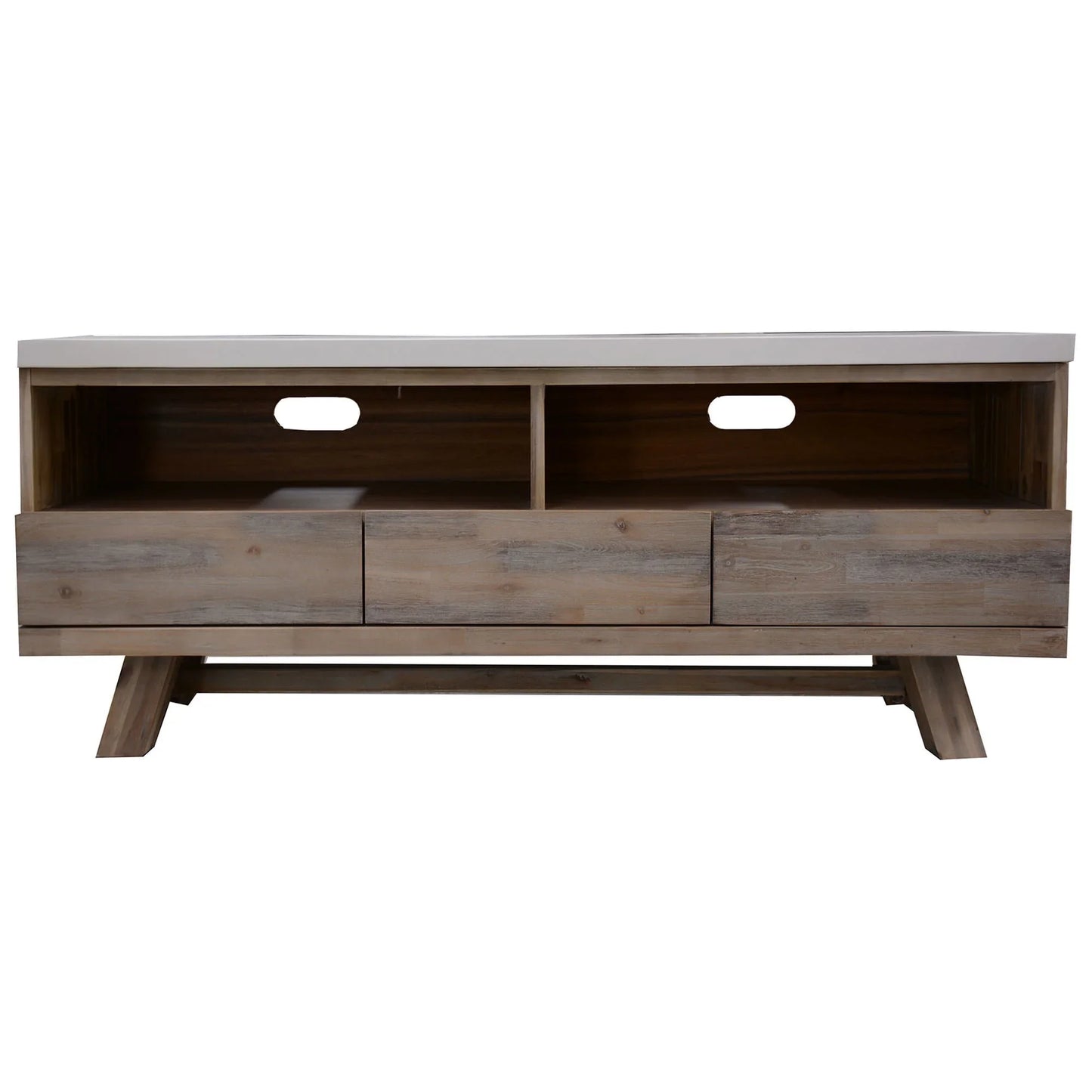 Charleston TV Unit with 3 Drawers & 2 Niches - White Top