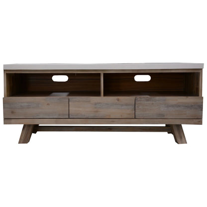 Charleston TV Unit with 3 Drawers & 2 Niches - White Top