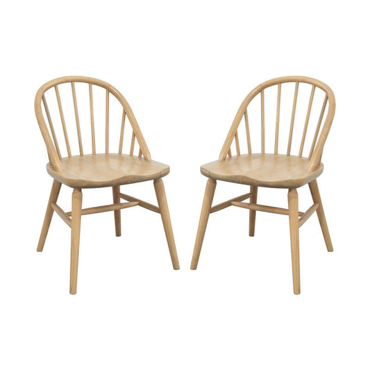 Vera Solid Oak Dining Chair - Set of 2 (Natural)