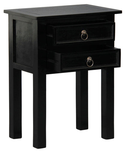 Elliot 2 Drawer Lamp Table (Black)