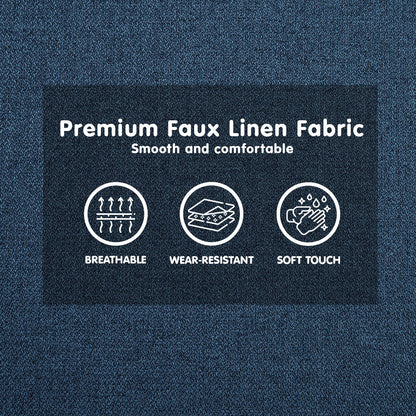 Sarantino 3-Seater Corner Sofa Bed with Chaise Lounge - Blue