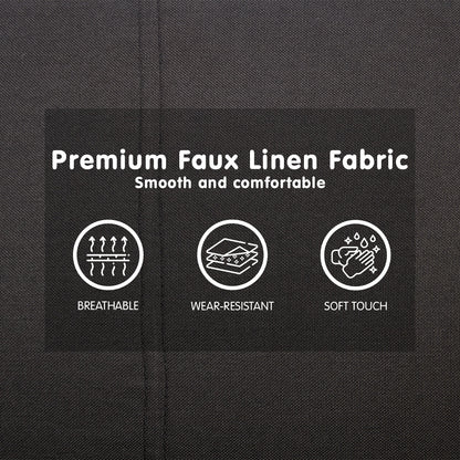 Sarantino 3 Seater Modular Faux Linen Fabric Sofa Bed Couch - Black