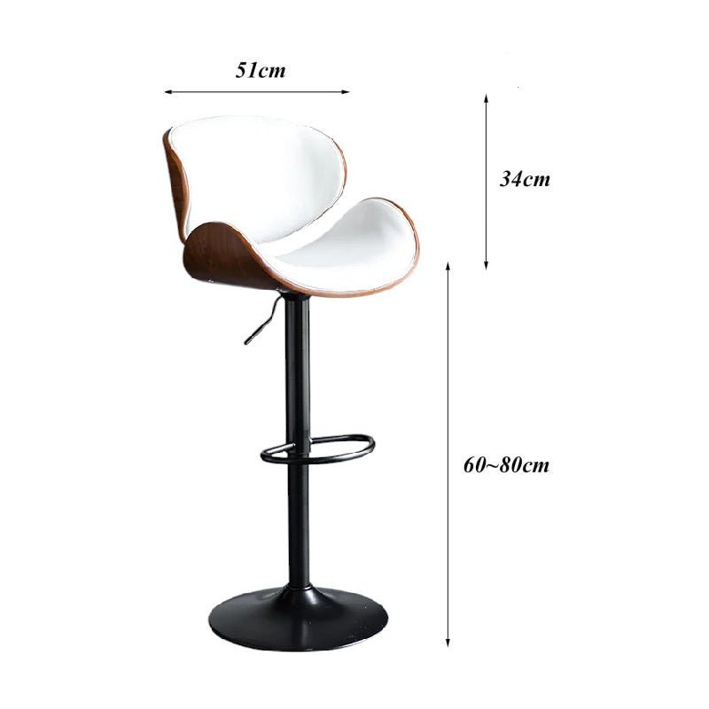 SERENITà European White Modern Bar Stools Swivel Bar Stool Chair Counter Height Barstool with 360 Degree Swivel Seat