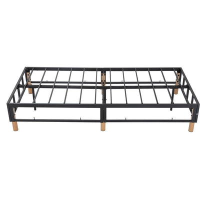 Metal Bed Frame Mattress Foundation Blue â€“ King