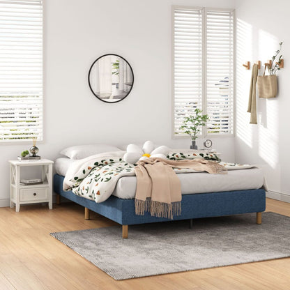 Metal Bed Frame Mattress Foundation Blue â€“ King