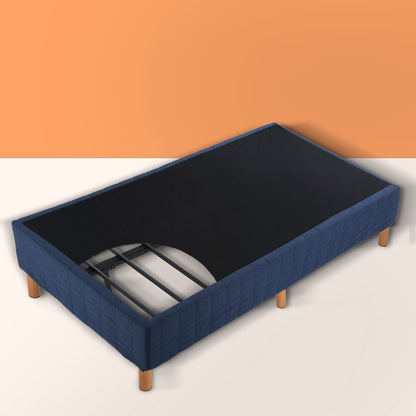 Metal Bed Frame Mattress Foundation Blue â€“ Queen