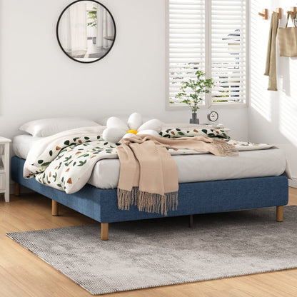 Metal Bed Frame Mattress Foundation Blue â€“ Queen