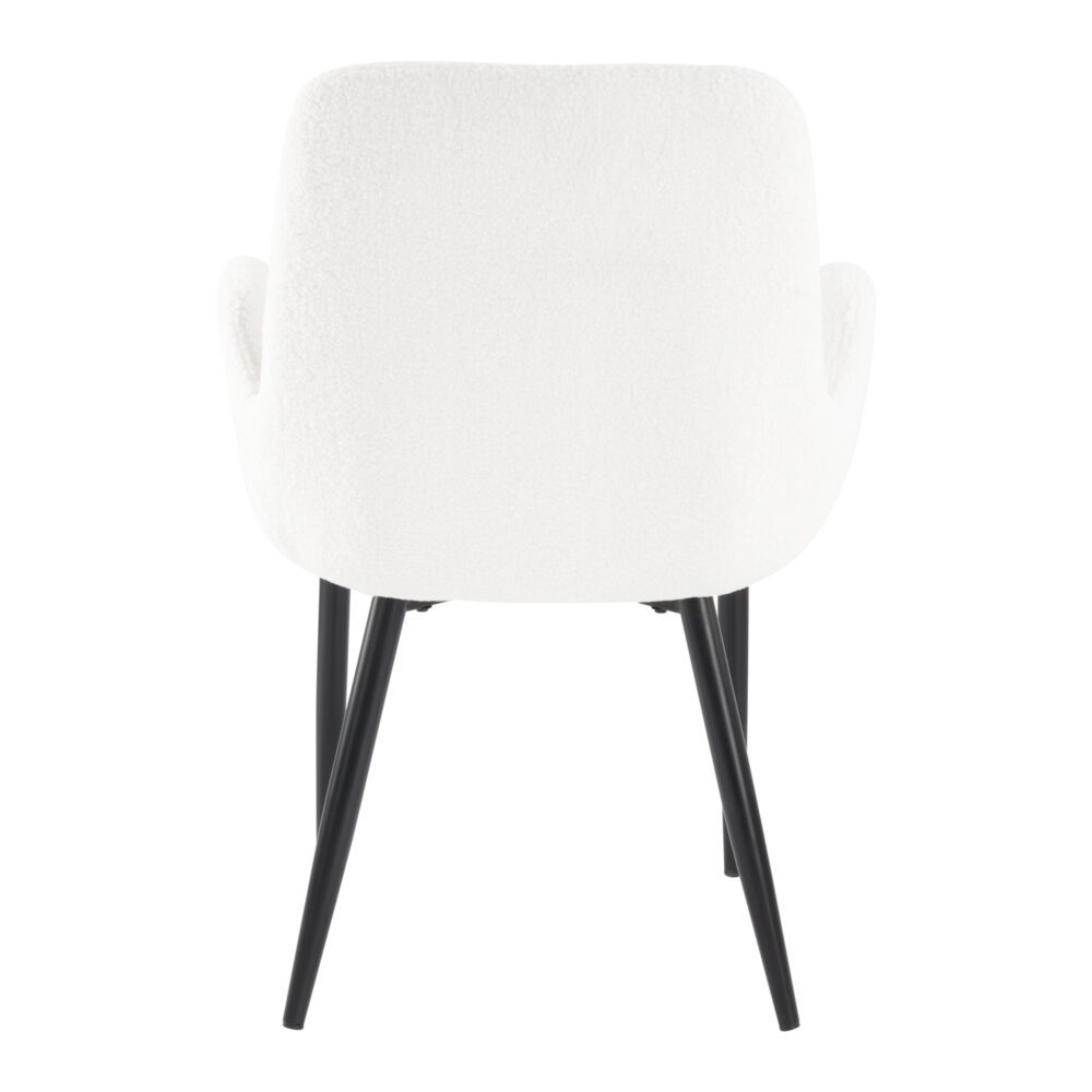 Boucle - teddy Sherpa Fabric Bliss Armrest Dining Chair Ensemble