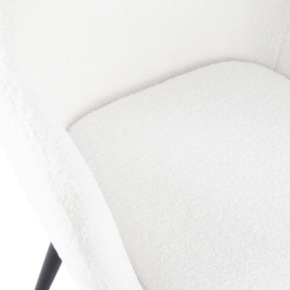 Boucle - teddy Sherpa Fabric Bliss Armrest Dining Chair Ensemble