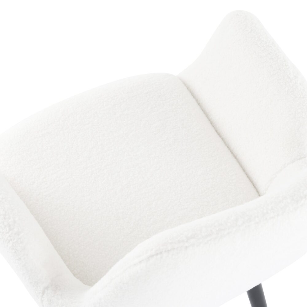 Boucle - teddy Sherpa Fabric Bliss Armrest Dining Chair Ensemble