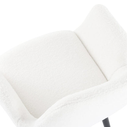 Boucle - teddy Sherpa Fabric Bliss Armrest Dining Chair Ensemble