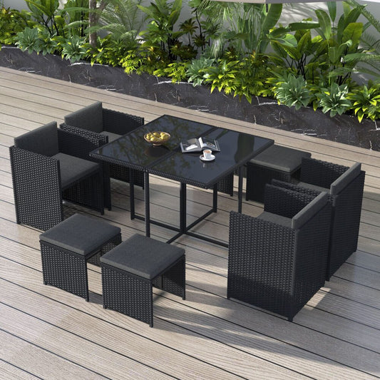 Horrocks 8 Seater Outdoor Dining Set â€“ Black