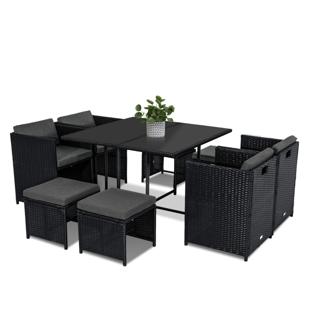 Horrocks 8 Seater Outdoor Dining Set â€“ Black
