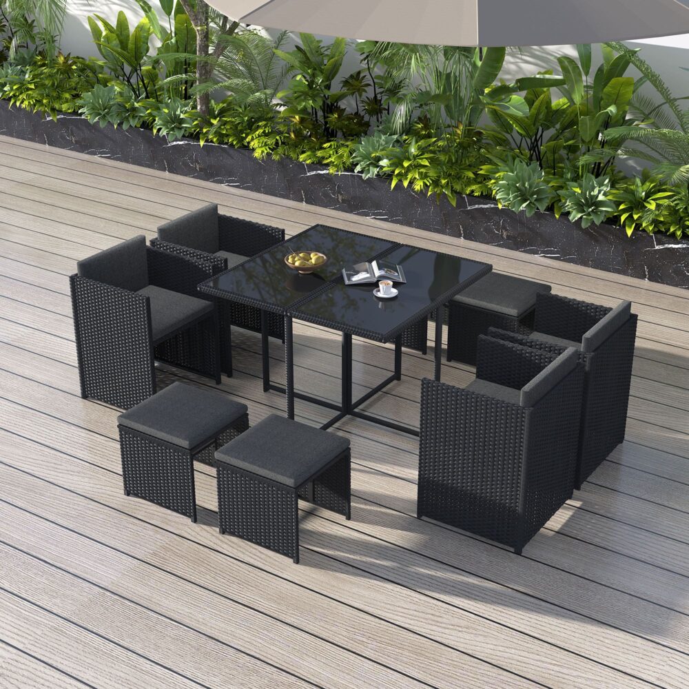 Horrocks 8 Seater Outdoor Dining Set â€“ Black