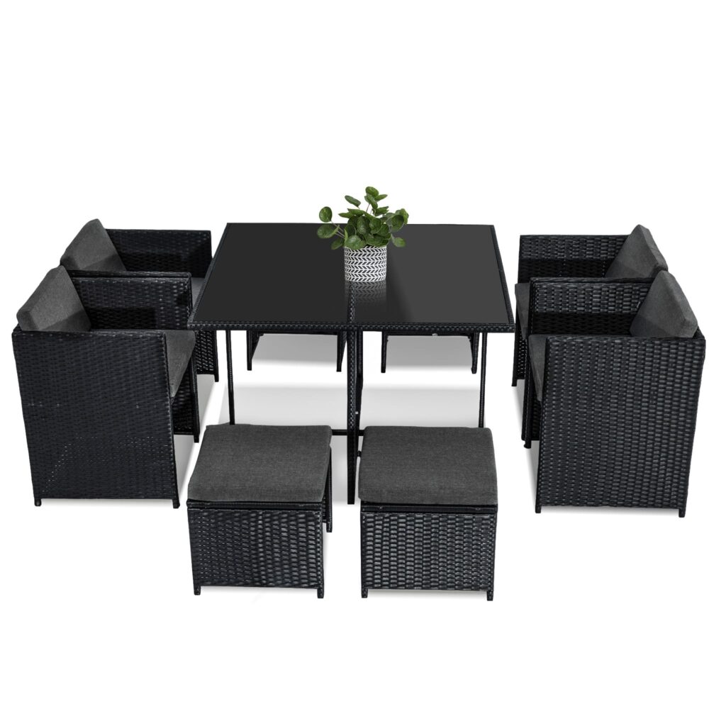 Horrocks 8 Seater Outdoor Dining Set â€“ Black