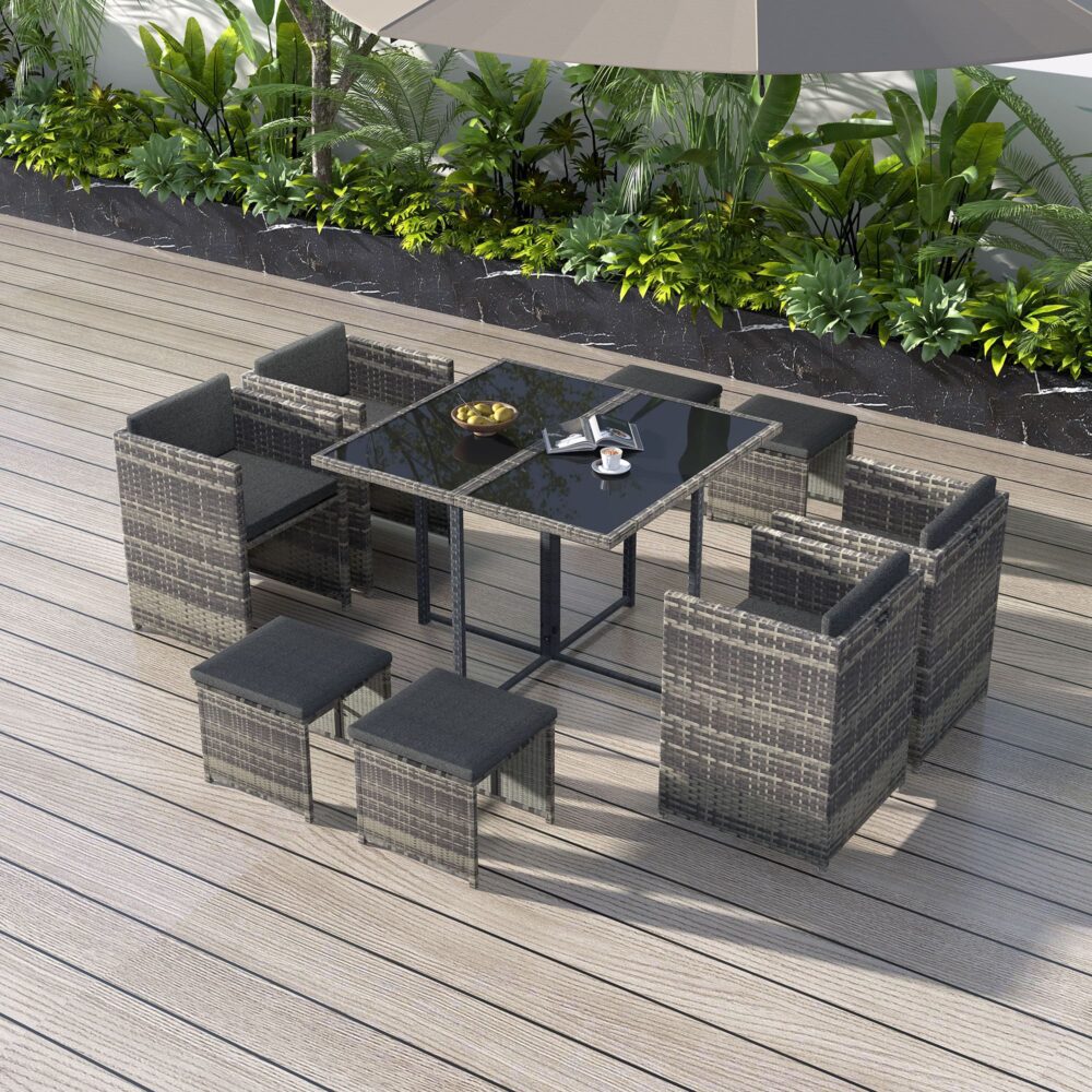 Horrocks 8 Seater Outdoor Dining Set - Grey