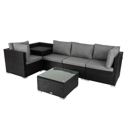 6PCS Outdoor Modular Lounge Sofa Coogee â€“ Black