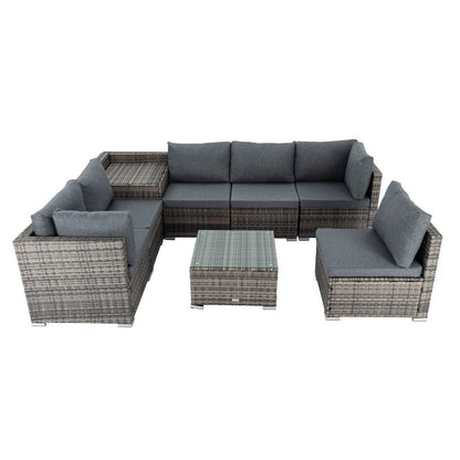 8PCS Outdoor Furniture Modular Lounge Sofa Lizard â€“ Grey
